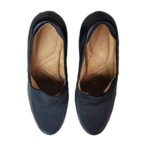 Naturalizer Quebec Loafer Shoes Black 9.5M Comfy Block Heel Leather Slip On - Picture 4 of 15